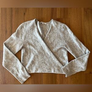 Endless Rose Light Gray V-Neck Sweater